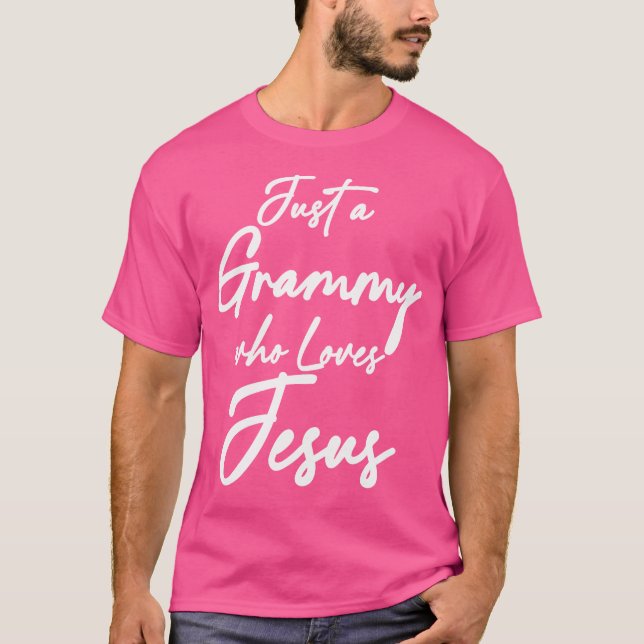 Camiseta Apenas Um Grammy Que Ama Jesus Christian Faith Gra (Frente)