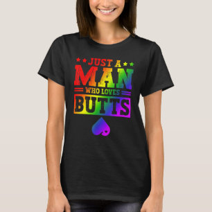Camiseta Apenas Um Homem Que Adora Bumbuns LGBTQ Gay Rainbo
