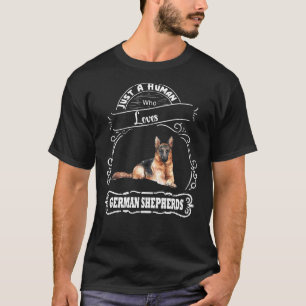 Camiseta Apenas Um Humano Que Ama Cachorros German shepherd