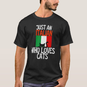 Camiseta Apenas Um Italiano Que Ama Gatos Para Toda A Itáli