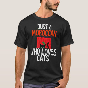 Camiseta Apenas Um Marroquino Que Ama Gatos Para Todo O Mar