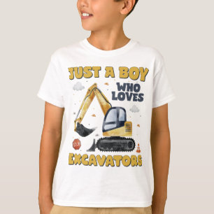 Camiseta Apenas Um Menino Que Adora A Construção De Escavad