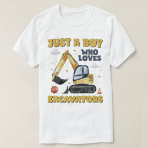 Camiseta Apenas Um Menino Que Adora A Construção De Escavad