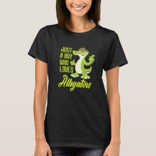 Camiseta Apenas Um Menino Que Adora Alligadores Répteis Áre