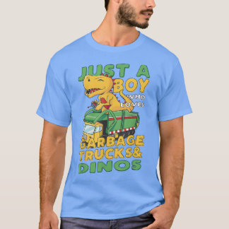 Camiseta Apenas Um Menino Que Adora Caminhões De Lixo E Din