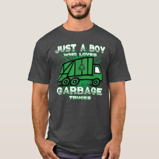 Camiseta Apenas Um Menino Que Adora Caminhões De Lixo Para 