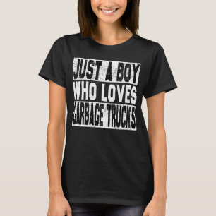 Camiseta Apenas Um Menino Que Adora Caminhões De Lixo Retro