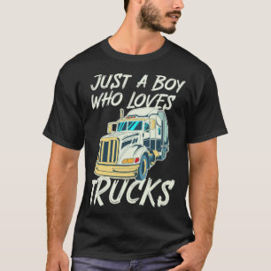 Camiseta Apenas Um Menino Que Adora Caminhões Rapazes Camin