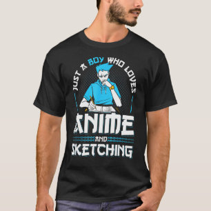 Camiseta Apenas Um Menino Que Adora Esboçar O Japão Otaku J