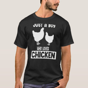 Camiseta apenas um menino que adora frango cultivando Premi