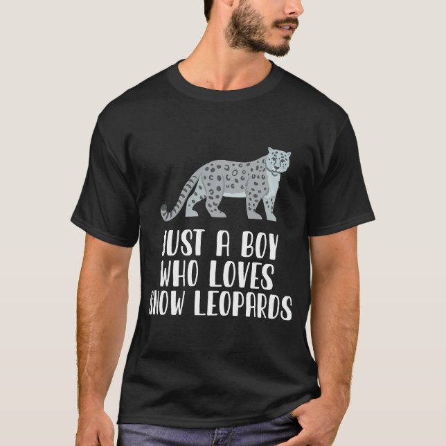 Camiseta Apenas Um Menino Que Adora Leopardos De Neve (Frente)