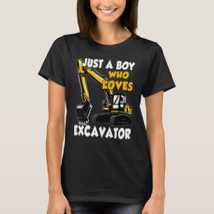 Camiseta Apenas Um Menino Que Adora Um Veículo De Construçã