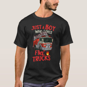 Camiseta Apenas Um Menino Que Adora Veículos De Caminhões D