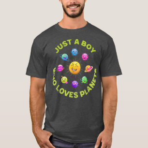 Camiseta Apenas Um Menino Que Ama A Ciência Do Sistema Sola