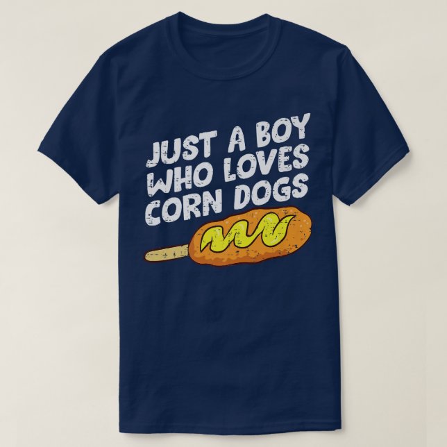Camiseta Apenas Um Menino Que Ama A Comida De Cães De Milho (Frente do Design)