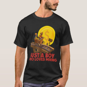 Camiseta Apenas um menino que ama a mineração para Bitmoney