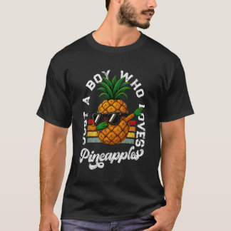 Camiseta Apenas um Menino que Ama Abacaxis Abacaxi Dabing B