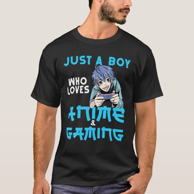 Camiseta Apenas Um Menino Que Ama Anime E Joga Anime Otaku (Frente)