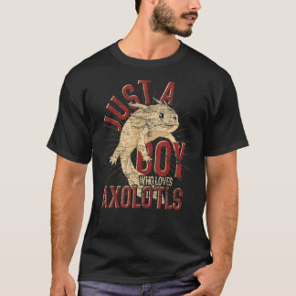 Camiseta Apenas Um Menino Que Ama Axolotls Salamander Anima