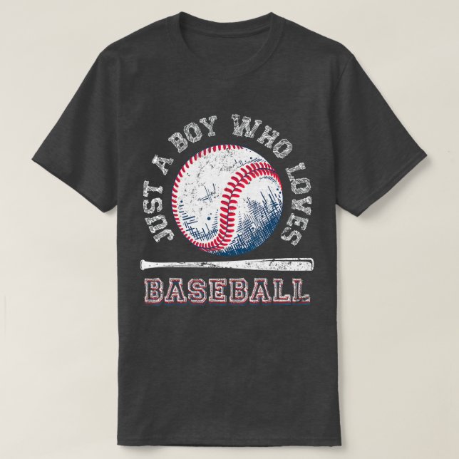 Camiseta Apenas Um Menino Que Ama Baseball (Frente do Design)