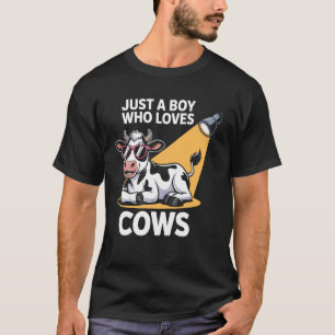 Camiseta Apenas um menino que ama bezerros Pecuária Juventu