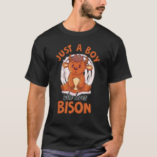 Camiseta Apenas um menino que ama bisão Vaca búfalo para cr