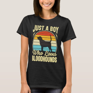 Camiseta Apenas um menino que ama cães Bloodhounds