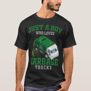 Camiseta Apenas um menino que ama caminhões de lixo recicla