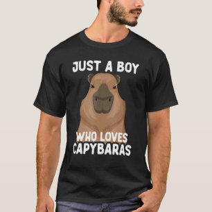 Camiseta Apenas Um Menino Que Ama Capybaras Nutria Brown Pa