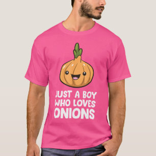 Camiseta Apenas um menino que ama cebolas Homens Meninos Pr