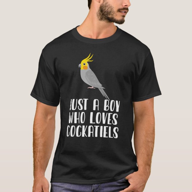 Camiseta Apenas Um Menino Que Ama Cockatiels (Frente)