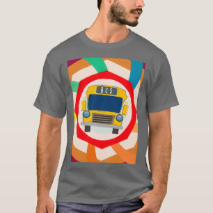 Camiseta Apenas Um Menino Que Ama Design Colorida De Ônibus