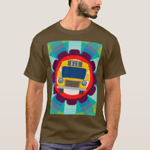 Camiseta Apenas Um Menino Que Ama Design Colorida De Ônibus