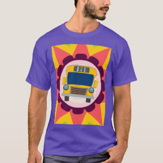 Camiseta Apenas Um Menino Que Ama Design Colorida De Ônibus