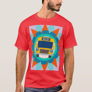 Camiseta Apenas Um Menino Que Ama Design Colorida De Ônibus