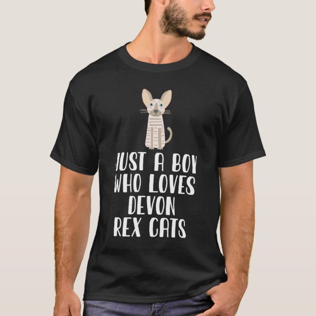 Camiseta Apenas Um Menino Que Ama Devon Rex Cat (Frente)