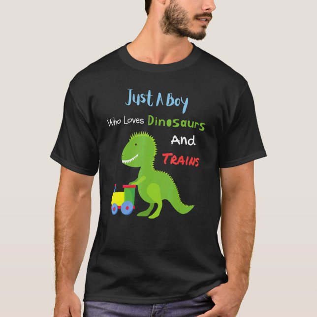 Camiseta Apenas Um Menino Que Ama Dinossauros E Trama Crian (Frente)