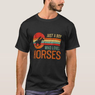 Camiseta Apenas Um Menino Que Ama Equestre Cavalo