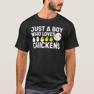 Camiseta Apenas um menino que ama frangos Fazendeiro Frango