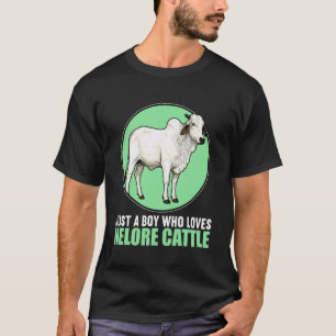 Camiseta Apenas um menino que ama gado Nelore Vaca Nelore