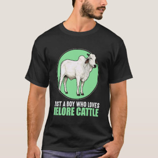 Camiseta Apenas um menino que ama gado Nelore Vaca Nelore
