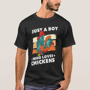 Camiseta Apenas um menino que ama galinhas Avicultura de qu