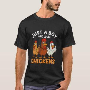 Camiseta Apenas um Menino que Ama Galinhas Crianças Meninos