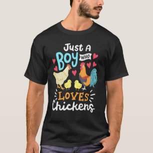 Camiseta Apenas um menino que ama galinhas de granja