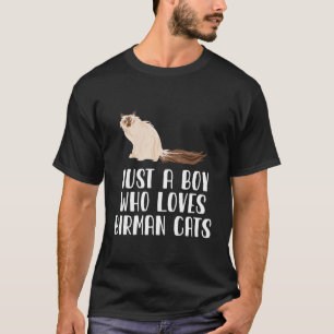 Camiseta Apenas Um Menino Que Ama Gatos Birman