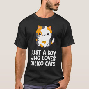 Camiseta Apenas Um Menino Que Ama Gatos Calico