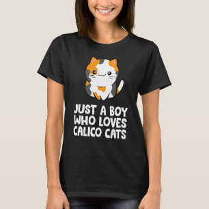 Camiseta Apenas Um Menino Que Ama Gatos De Calico