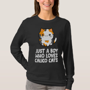 Camiseta Apenas Um Menino Que Ama Gatos De Calico