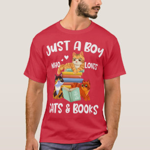 Camiseta Apenas Um Menino Que Ama Gatos E Livros
