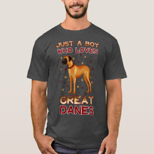 Camiseta Apenas Um Menino Que Ama Grandes Dinamarqueses